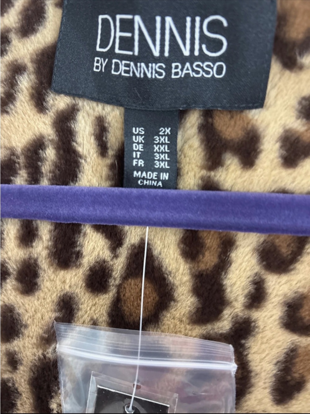 Dennis Basso Reversible Brown Quilted Coat with Leopard Faux-Fur. Size XXL. New - Picture 4 of 9